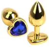 Plug anal joya corazón dorado mediano