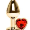 Plug anal joya corazón dorado grande