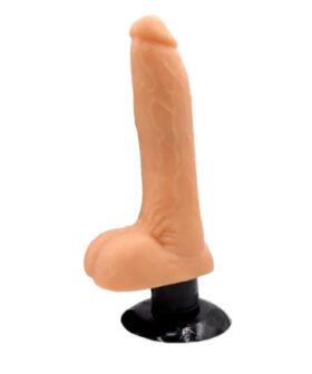 Vibrador realístico con testiculos y chupa