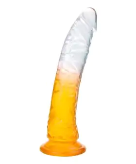 Dildo translucido con chupa 20 cm