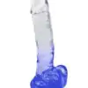 Dildo translucido con testiculos y chupa