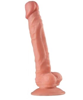 Dildo 9.4"con testículos y chupa - Color piel