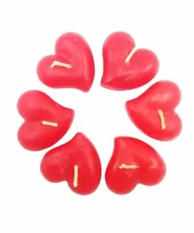 Velas corazón pequeñas  x 6 Und