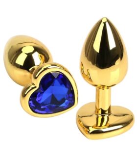 Plug anal joya corazón dorado mediano